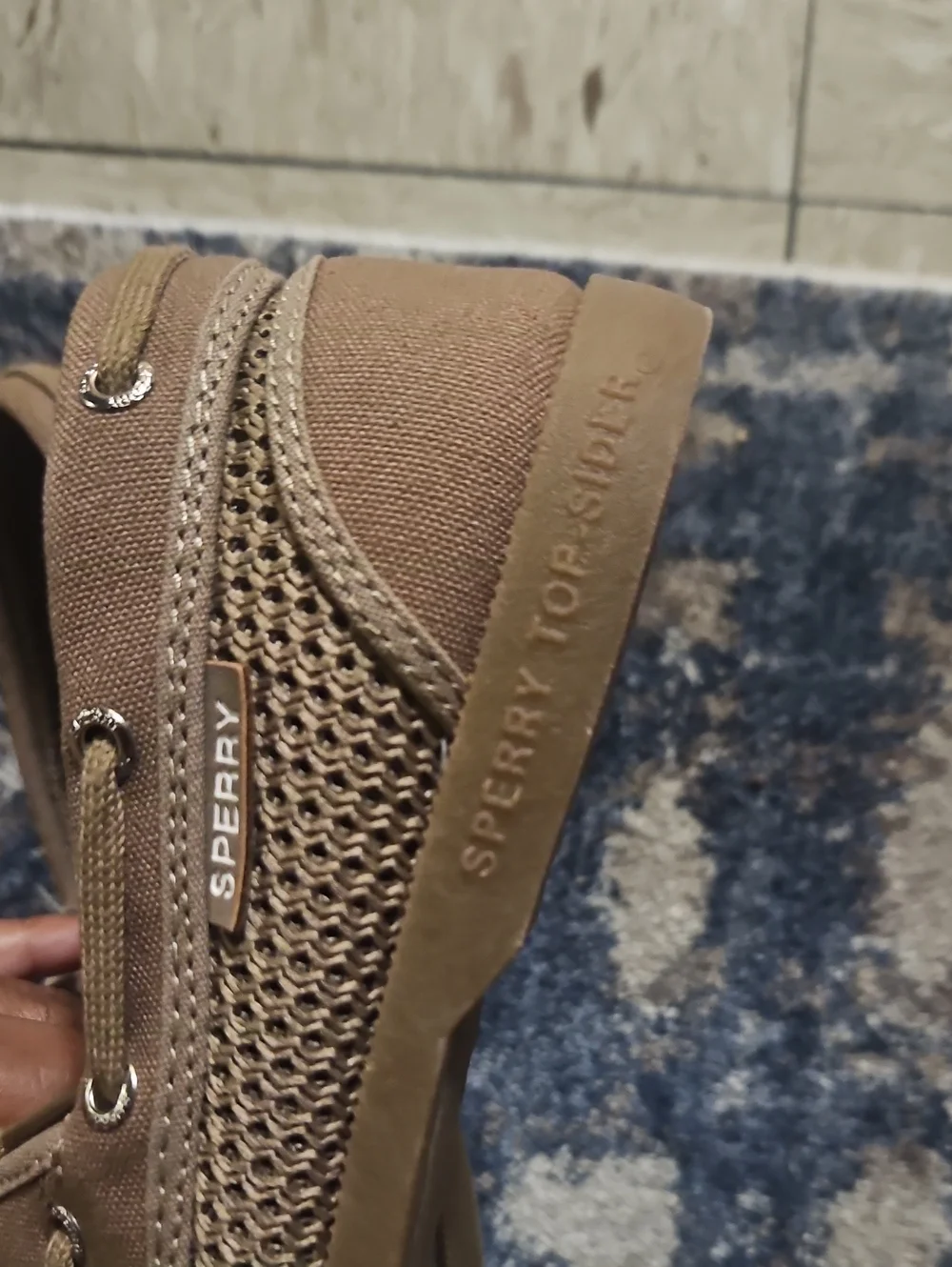 Sperry Men’s Tan Woven Mesh Boat Shoes